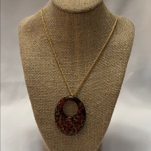 Leopard print charm necklace